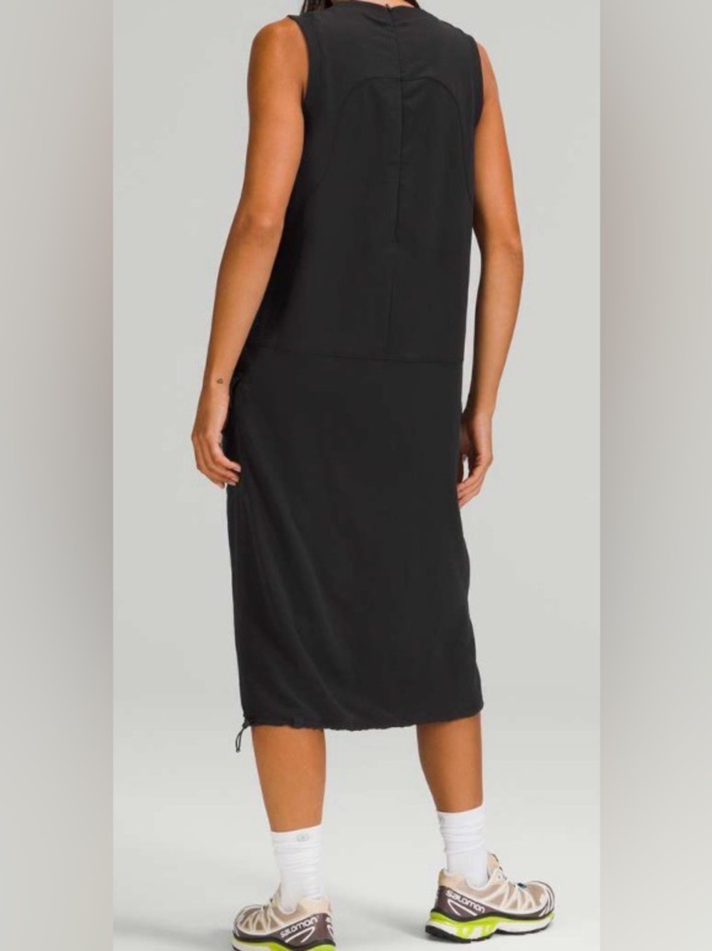 NWOT New Lululemon Pocketed Drop-Waist Midi Dress Black - Picture 2 of 9